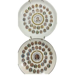 Vintage Presidential Collector Plate Set Of 2 Eisenhower & Carter US Presidents